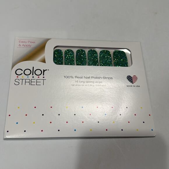 NWT Color Street Retired "Wonder-Mint" Green Glitter Nail Strips - Picture 2 of 4